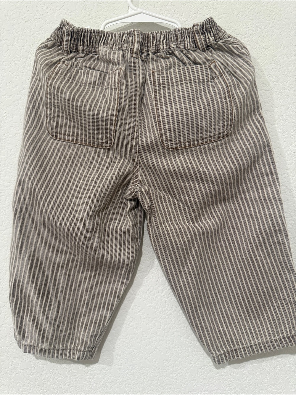 Zara Beige & White Striped Wide Leg Pants - Picture 3 of 4